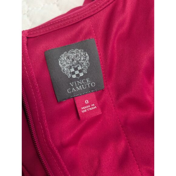 🎀 Vince Camuto Bow Shoulder Jumpsuit Hot Pink Size 0 NWT - Picture 10 of 11